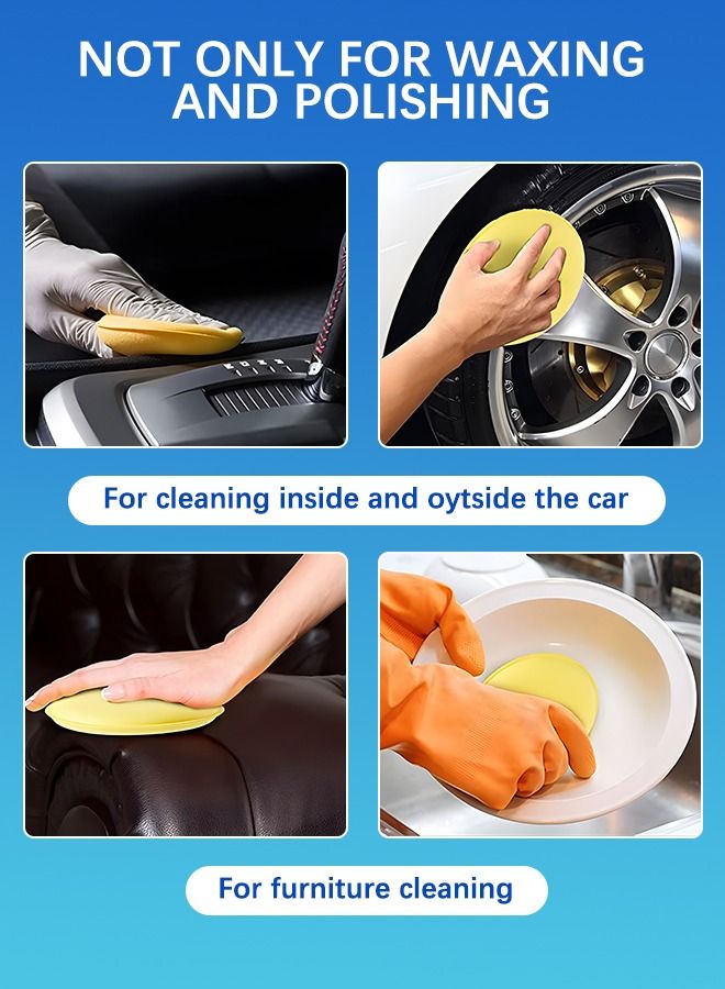 GROIC 24 Pcs 4” Wax Foam Applicator Pad, Round Sponge Cleaning Pads Pad Microfiber Detailing Car Polishing Waxing Sponge, Polyurethane - Image 4
