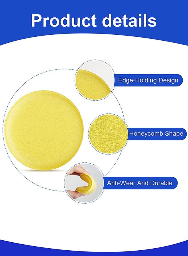 GROIC 24 Pcs 4” Wax Foam Applicator Pad, Round Sponge Cleaning Pads Pad Microfiber Detailing Car Polishing Waxing Sponge, Polyurethane - Image 5