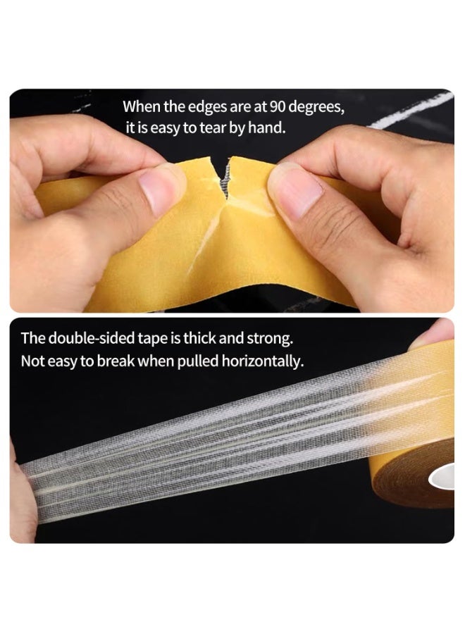 NajmStyle Thin Double Sided Rug Tape Heavy Duty,2" x 66 FT,Transparent Cloth Mounting Tape,Carpet Tape for Rug Fixed,Wall,mats and Woodworker, Super Sticky Cloth Tape,Residue Free - Image 3