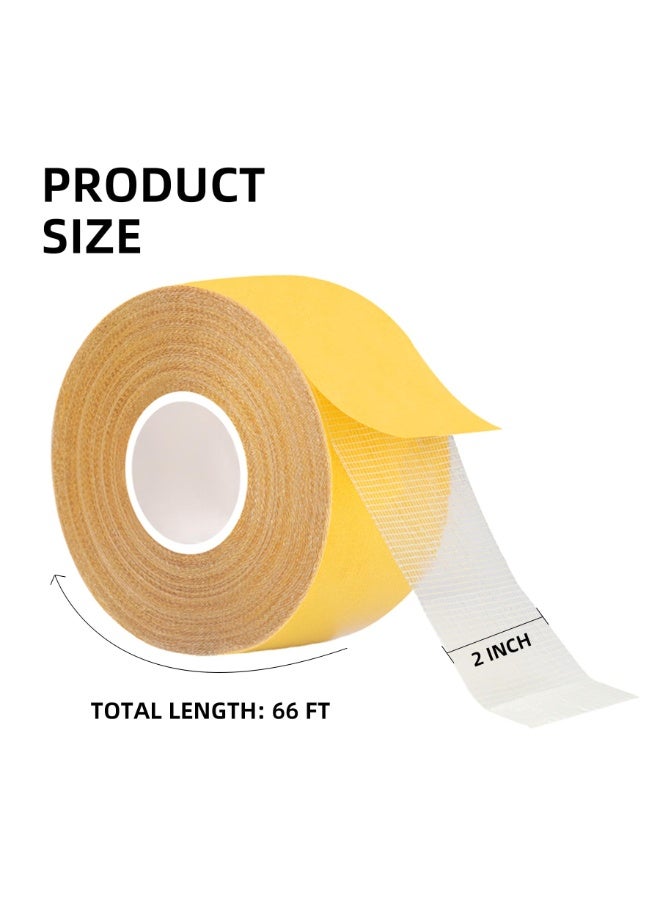 NajmStyle Thin Double Sided Rug Tape Heavy Duty,2" x 66 FT,Transparent Cloth Mounting Tape,Carpet Tape for Rug Fixed,Wall,mats and Woodworker, Super Sticky Cloth Tape,Residue Free - Image 2