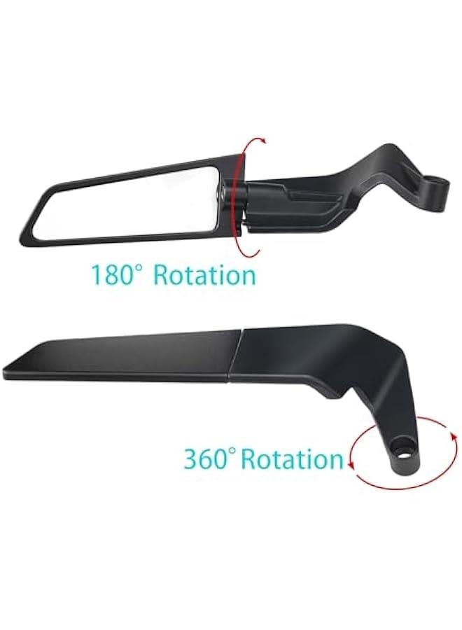 Motorcycle Mirrors Universal 10MM and 8MM Stealth Mirrors Motorcycle Wind Wing Side Mirrors Rotating Rear View Mirror Compatible with Duke 390 250 Yamaha MT-07 Kawasaki Z400 Z650 Z900 Z1000 etc - Image 4
