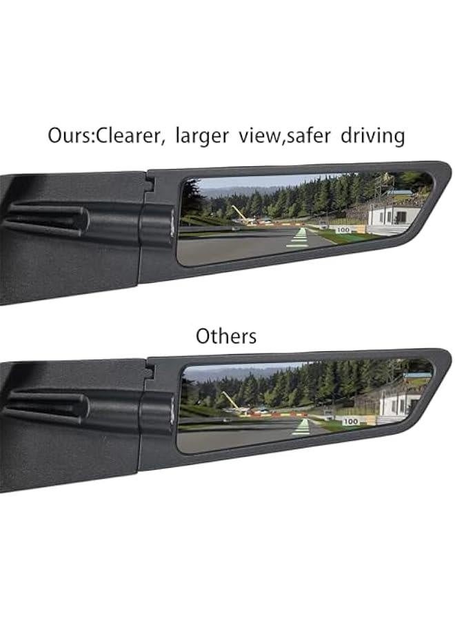Motorcycle Mirrors Universal 10MM and 8MM Stealth Mirrors Motorcycle Wind Wing Side Mirrors Rotating Rear View Mirror Compatible with Duke 390 250 Yamaha MT-07 Kawasaki Z400 Z650 Z900 Z1000 etc - Image 3