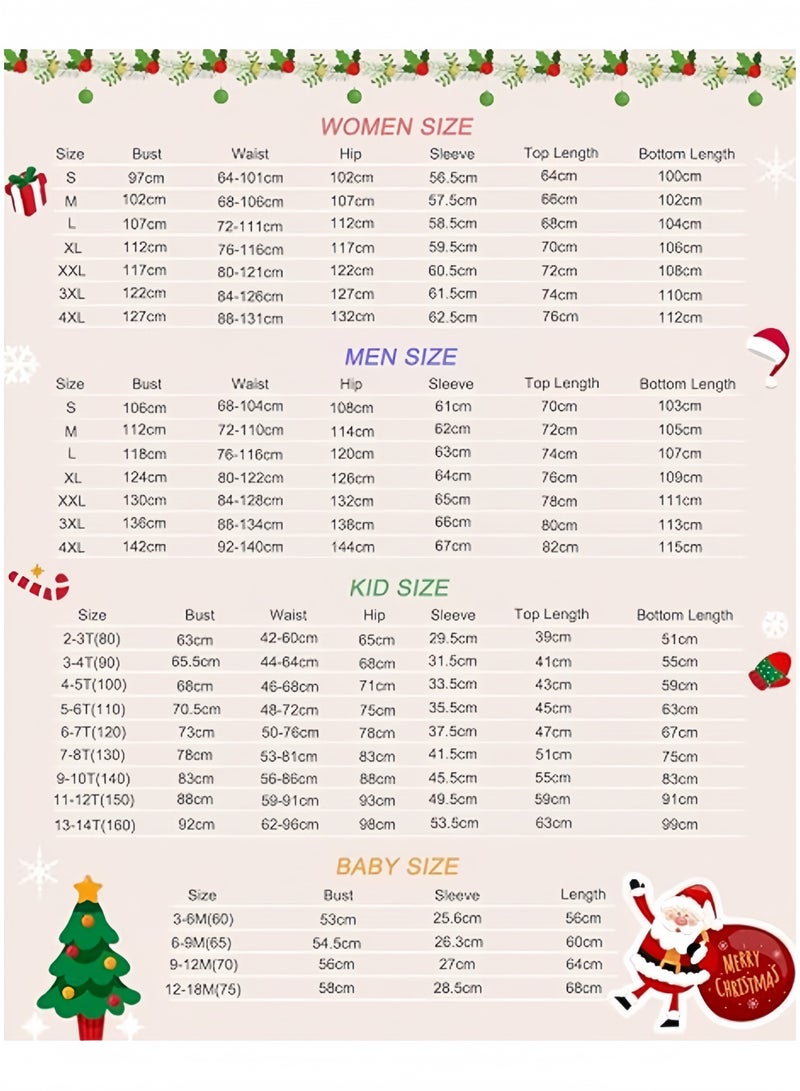 GGEROU طقم بيجامة عيد الميلاد للعائلة، بيجامة عيد الميلاد بطبعة الأيائل، ملابس نوم شتوية برقبة دائرية (للنساء) - Image 5