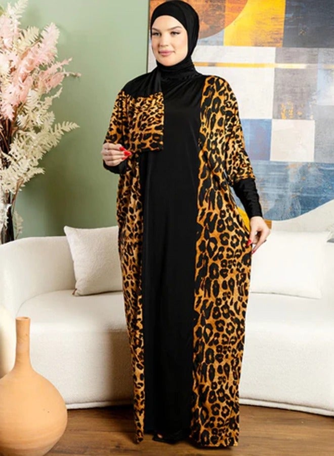 زمرد ثوب صلاة چيرسيه سعودي عملي مع غطاء الرأس من زمرد فاشون  - Image 3