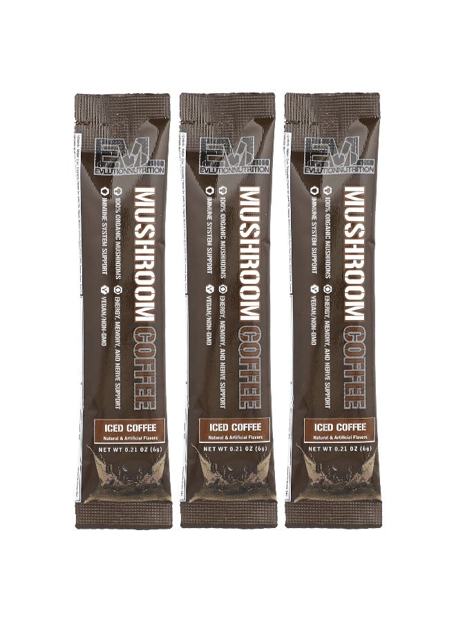 EVLUTION NUTRITION EVLution Nutrition, Mushroom Coffee, Iced Coffee, 0.21 oz (6 g)  - Image 1