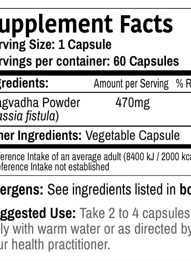 London DR WAKDE'S Aragwadha Capsules (Cassia Fistula, 60 Veg Caps, Plant-Based Supplement, Ayurvedic Herb, All Natural, Vegan) - Image 4