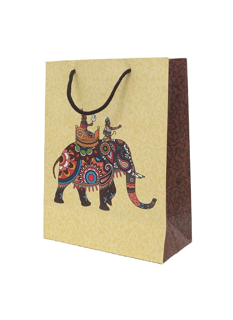 Skywalk Skywalk Gift Bags-Small Paper Bags For Return Gifts-Party Favor Goodie Bags, Small Carry Bags Size 7.5X3.5X10 Inches For Gifting, Paper Gift Covers- Paper Bags (Pack Of 5, Elephant),Multi 