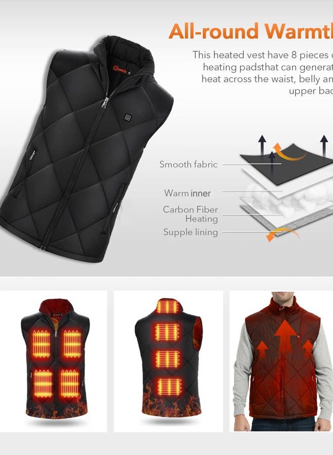 FERNIDA Heated Vest, 8 Heating Zones, Heating Vest for Men Women, Heated Warm Cold-Proof Electric Vest (Battery Not Included), XX-Large - Image 4