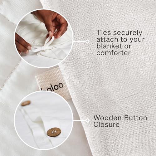 Baloo 100% French Linen Duvet Cover for Weighted Blanket (White - 60"x80" - Full/Queen Size) | Cooling, Soft & Durable | Machine Washable & Dryer Safe | Oeko-TEX® Standard 100 Certified - Image 4