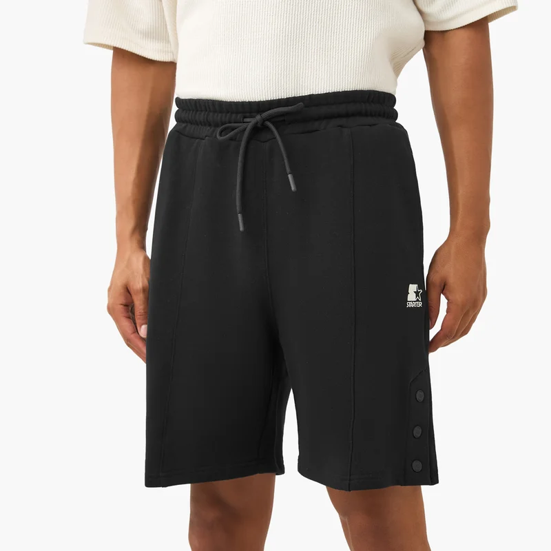 STARTER Starter Button Detail Shorts with Drawstring Closure and Pockets