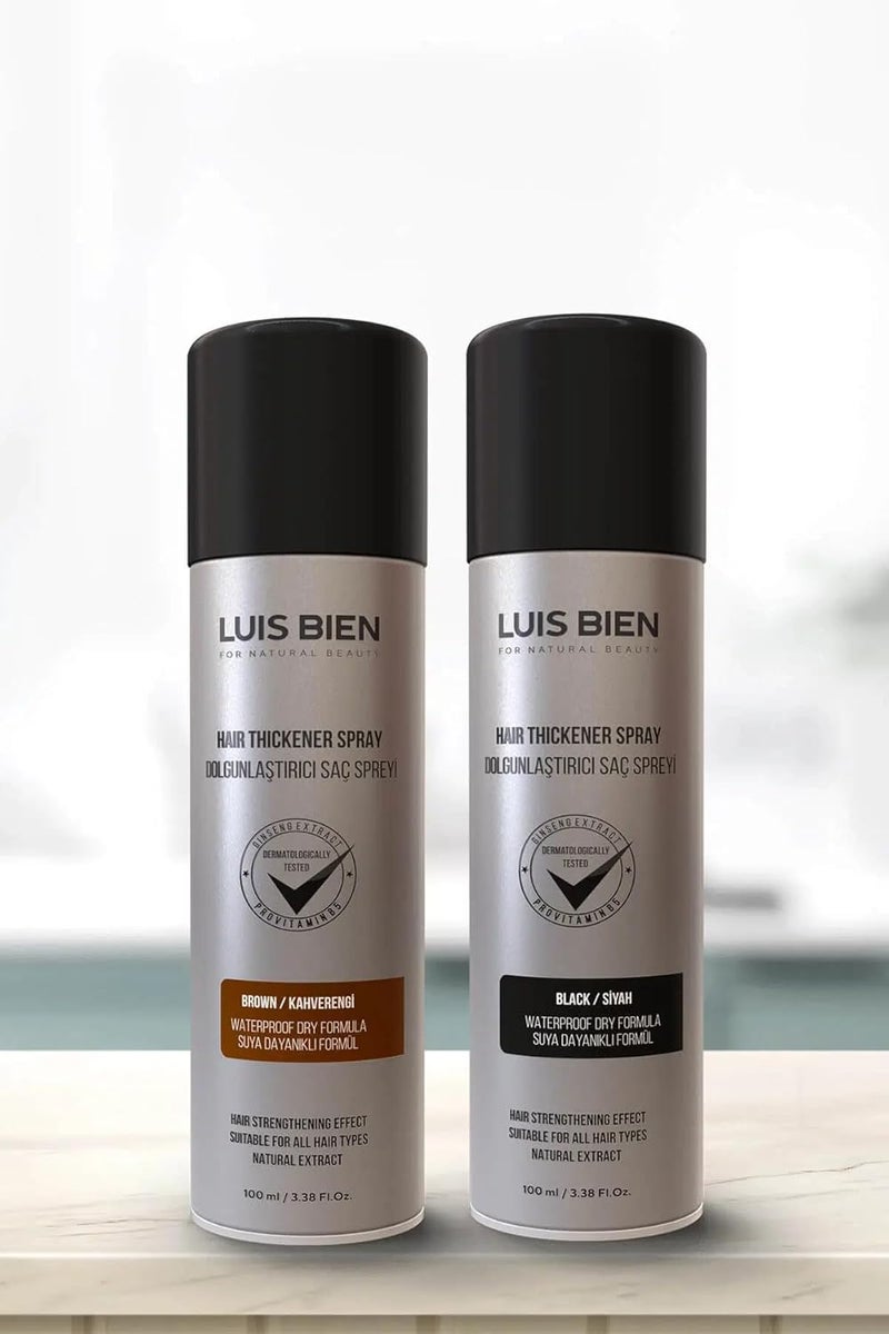 LUIS BIEN - Hair Corrector Spray - Thickening and Effective for Anti-Baldness - Dense Hair - 100ml (Black) - Image 2