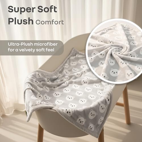 R for Rabbit Softkins Comfy Baby Blanket Warm Super Soft & Cozy Polyester Material Lightweight Machine Washable, 100 x 100 cms, 0+ Months for Kids Newborn Babies (Teddy Grey) - Image 4