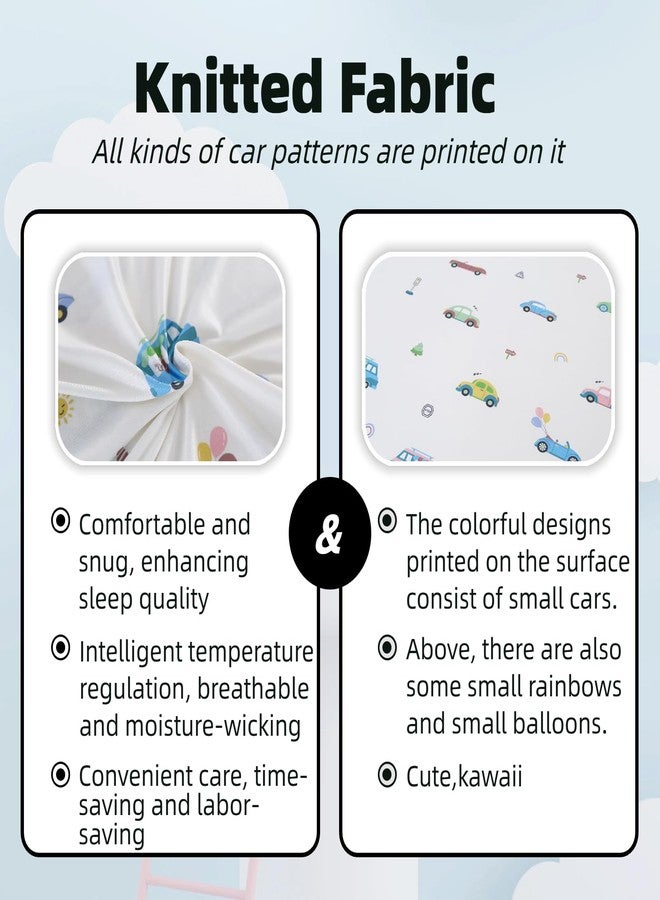 ماج طقم لحاف سيارة مزدوج من الألياف الدقيقة البيضاء من MAG مكون من 3 قطع، أطقم مفروشات سرير مزدوجة برسومات كرتونية، طقم مفروشات سيارة للبنات والأولاد والأطفال الصغار، بالون، مرن ومريح، لحاف واحد و2 غطاء وسادة. - Image 5