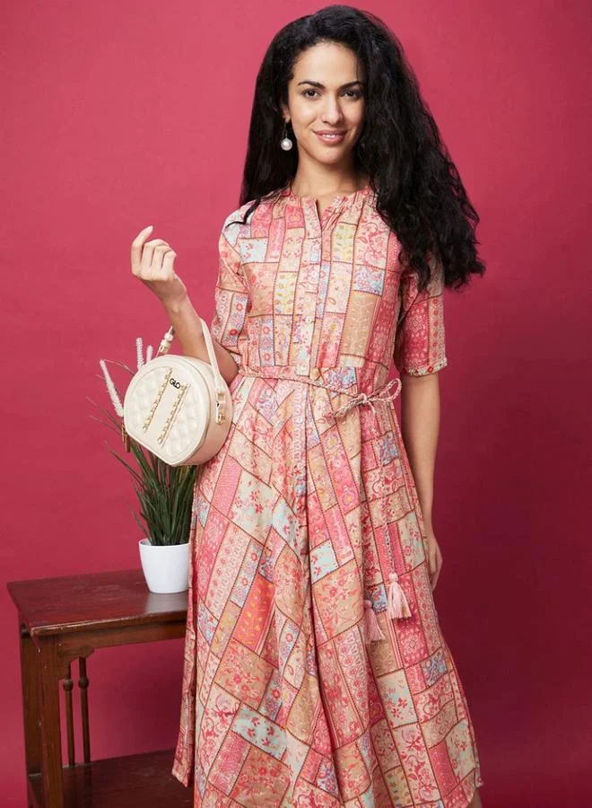 globus Patchwork Print Dress