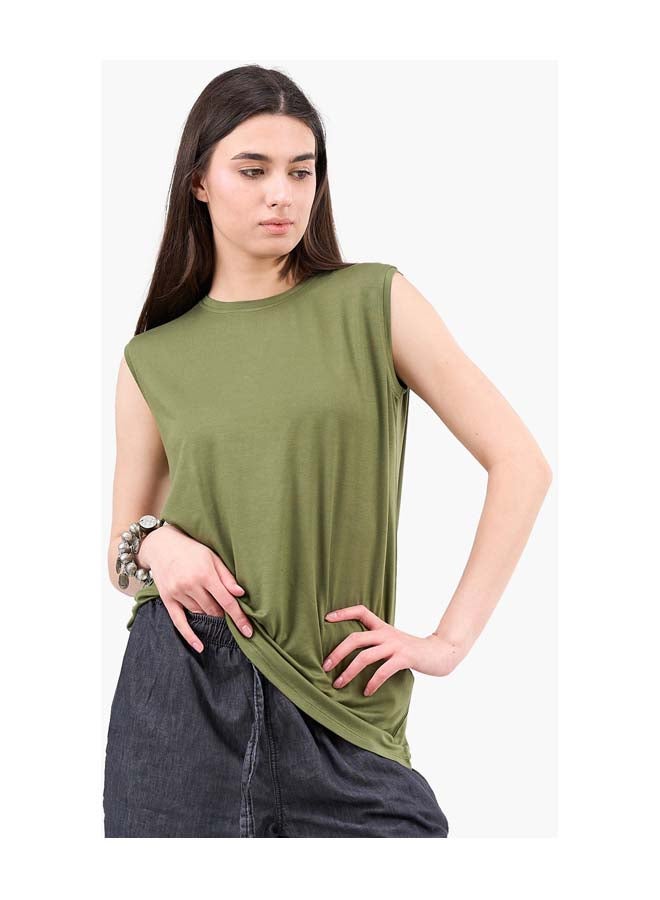 Clue Sleeveless Viscose T-Shirt - Image 1
