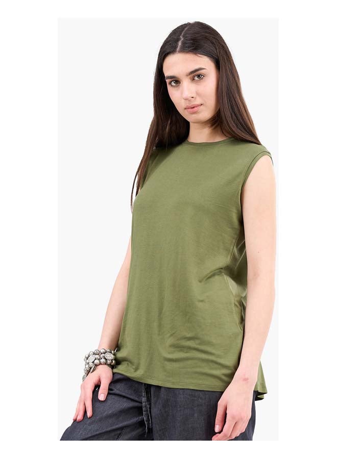 Clue Sleeveless Viscose T-Shirt - Image 2