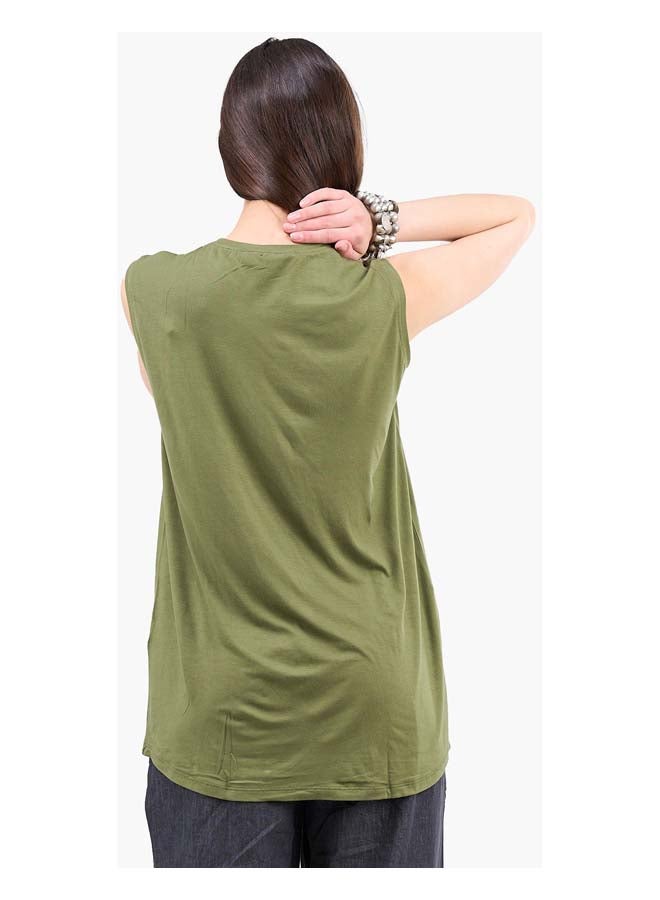 Clue Sleeveless Viscose T-Shirt - Image 3