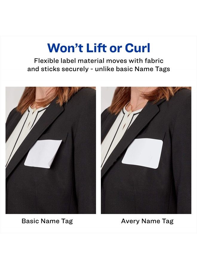Avery Flexible Name Tag Stickers, White Rectangle Labels, 160 Removable Name Badges, 2-1/3" x 3-3/8" (8395) - Image 4