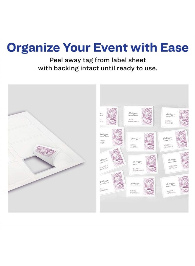 Avery Flexible Name Tag Stickers, White Rectangle Labels, 160 Removable Name Badges, 2-1/3" x 3-3/8" (8395) - Image 5