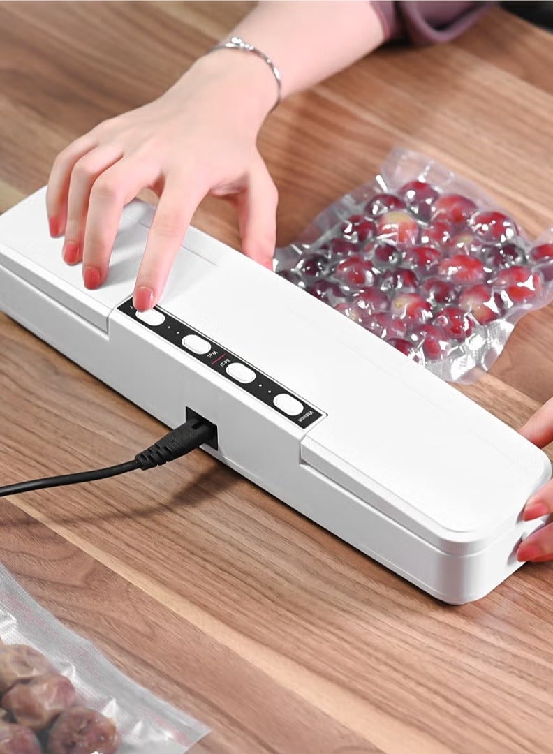 آلة تغليف الطعام بالتفريغ، آلة تغليف الأكياس المنزلية الصغيرة الجديدة لحفظ النضارة (أبيض) - Image 1