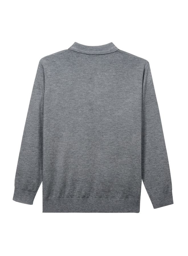 Tries Men's Autumn Winter Wool Sweater Contrast Color Polo Collar Wool Knit 25 New Mulberry Silk Soft Warm Simple Base Layer