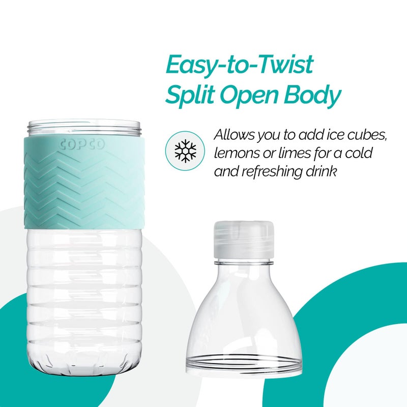 Copco Hydra 16.9 oz Water Bottle with Leak-Proof Lid - Tritan Reusable with Textured Grip Sleeve - BPA-Free, Shatter-Resistant, Dishwasher Safe for Travel, Gym, Work, Outdoors (Robins Egg Blue) - Image 4