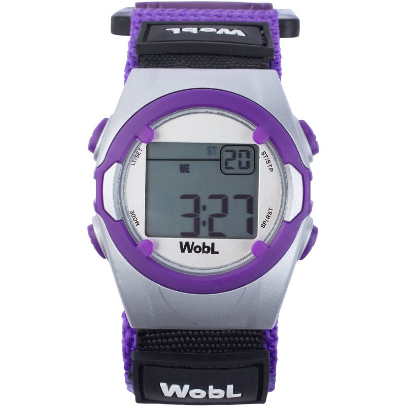 WobL WobL Vibrating 8-Alarm & Repeating Countdown Timer Watch for Medication/Sports/Meetings/Potty Reminders, Purple  - Image 1
