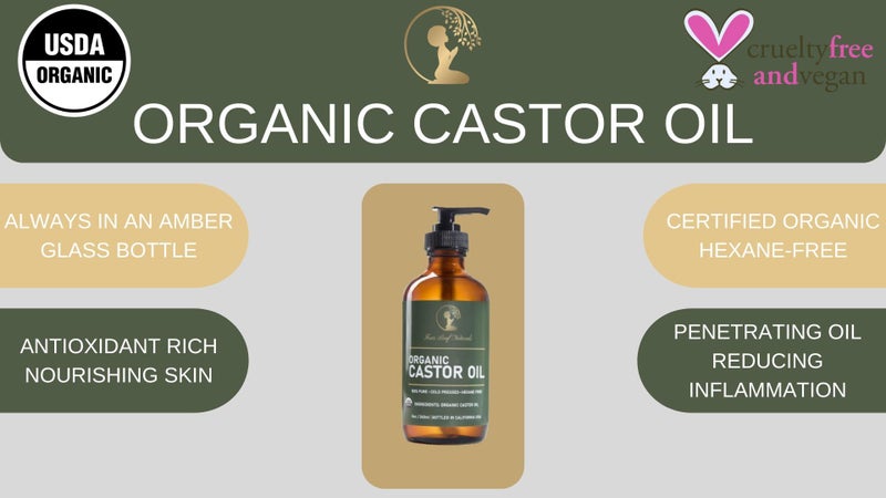 Four Leaf Naturals Organic Unrefined Castor Oil - 8 oz | USDA Certified | Cold-Pressed | Hexane-Free | For Hair, Skin & Digestion - Image 2