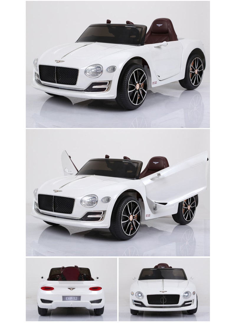 FACTUAL TOYS - 12V BENTLEY EXP12 KIDS RIDE ON CAR - WHITE - Image 1