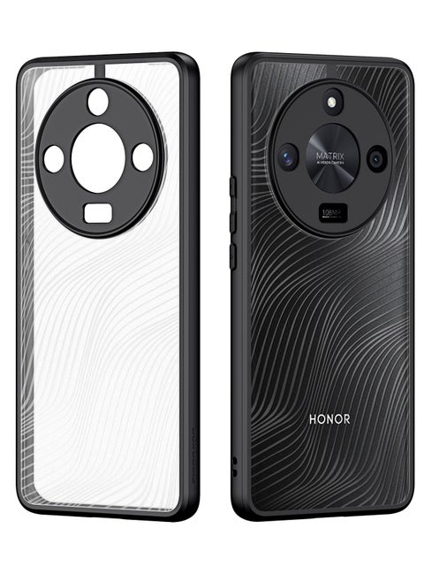 DUX DUCIS Aimo Case Anti-Yellowing Clear [Hard PC Back & Soft TPU Bumper] Shockproof Protective Phone Case Cover compatible with Honor X9B (Black)