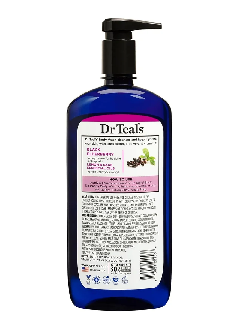 دكتور تيل Dr Teal's Body Wash with Epsom Salt Black Elderberry 710Ml