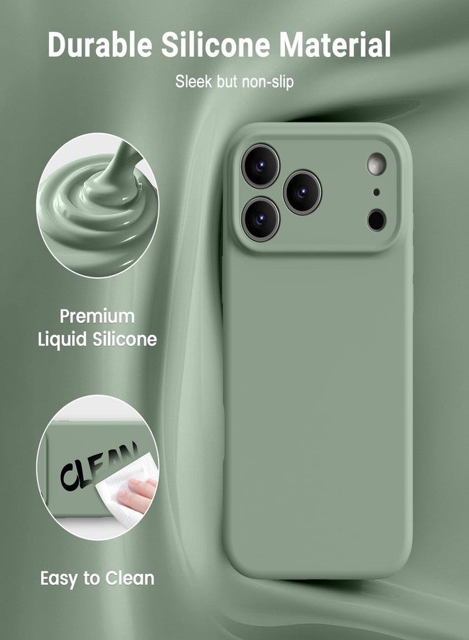 OTOFLY Magnetic for iPhone 17 Pro Case,Compatible with Magsafe,Classic Liquid Silicone Mobile Phone Case,Integrated Camera Control Button,Anti-Scratch Microfiber Lining, Calke Green - Image 3