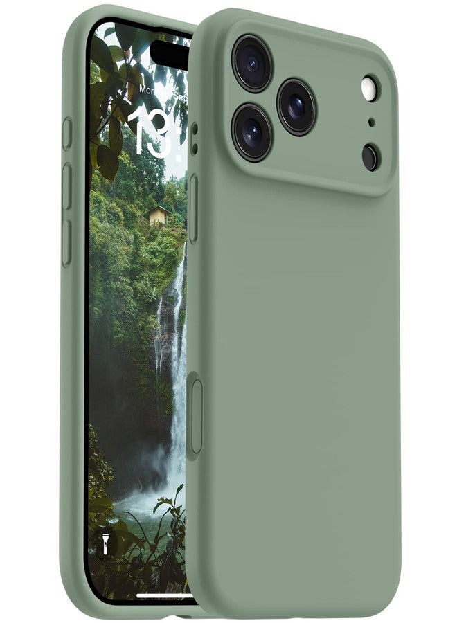 OTOFLY Magnetic for iPhone 17 Pro Case,Compatible with Magsafe,Classic Liquid Silicone Mobile Phone Case,Integrated Camera Control Button,Anti-Scratch Microfiber Lining, Calke Green - Image 1