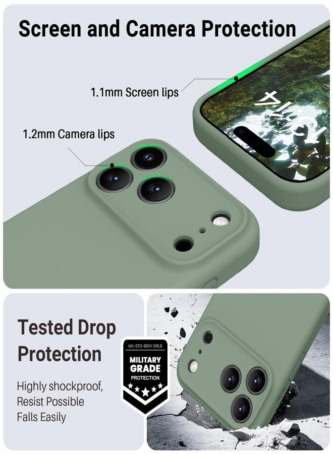 OTOFLY Magnetic for iPhone 17 Pro Case,Compatible with Magsafe,Classic Liquid Silicone Mobile Phone Case,Integrated Camera Control Button,Anti-Scratch Microfiber Lining, Calke Green - Image 5