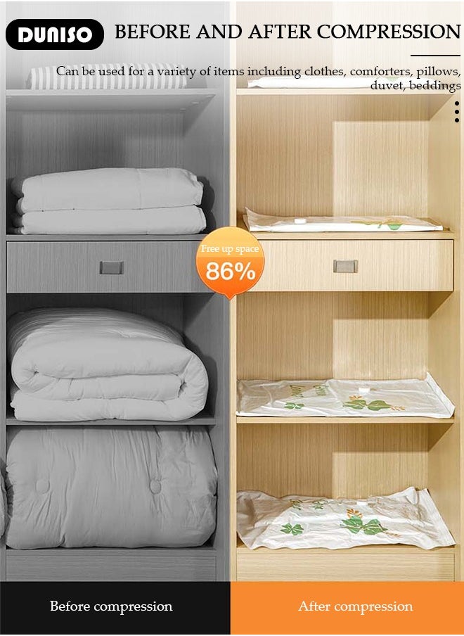 DUNISO - Combo Vacuum Storage Bag with Electric Pump, 4 Pack(1Jumbo + 1 Large + 1Medium + 1 Small) of Reusable Compression Bags, Double Zip Seal Special-Grip Clip,Travel Vacuum Sealer Bags, Rapid Vacuum for Clothes, Mattress, Blanket, Pillows Compression and Travelling - Image 1