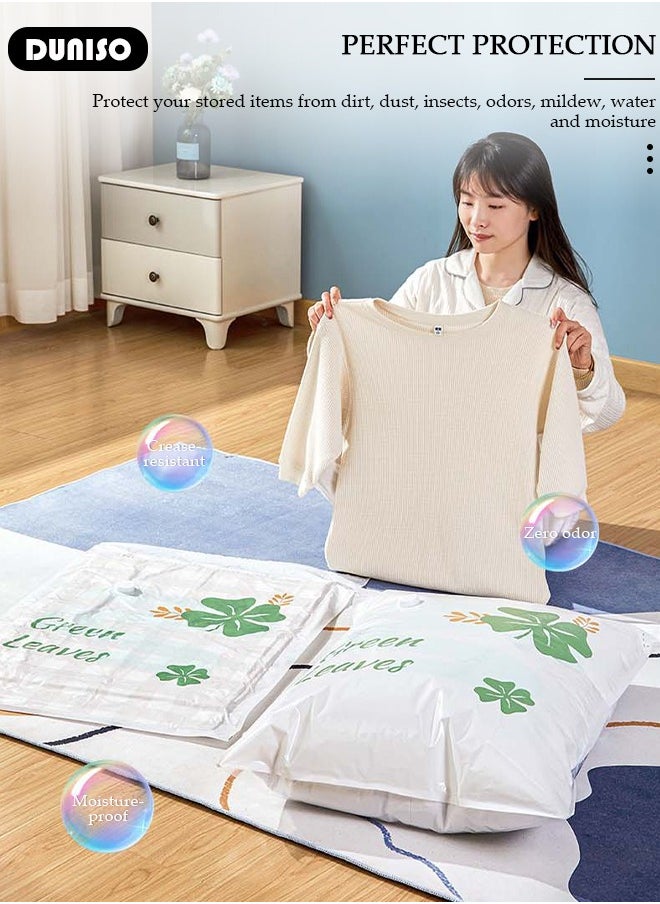 DUNISO - Combo Vacuum Storage Bag with Electric Pump, 4 Pack(1Jumbo + 1 Large + 1Medium + 1 Small) of Reusable Compression Bags, Double Zip Seal Special-Grip Clip,Travel Vacuum Sealer Bags, Rapid Vacuum for Clothes, Mattress, Blanket, Pillows Compression and Travelling - Image 1