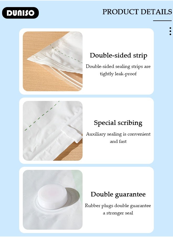 DUNISO - Combo Vacuum Storage Bag with Electric Pump, 4 Pack(1Jumbo + 1 Large + 1Medium + 1 Small) of Reusable Compression Bags, Double Zip Seal Special-Grip Clip,Travel Vacuum Sealer Bags, Rapid Vacuum for Clothes, Mattress, Blanket, Pillows Compression and Travelling - Image 1