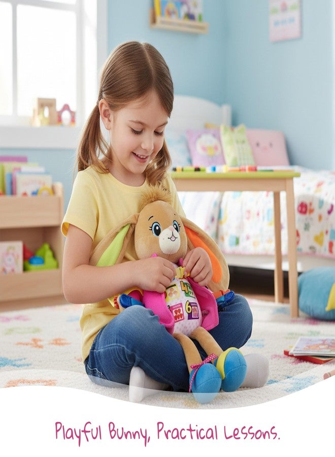 June Garden 16" Dressy Friends Bunnie - Educational Stuffed Plush Doll for Kids and Toddlers 2 Years and Up - Montessori Soft Toy Doll - Image 4