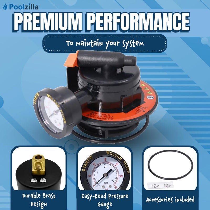Poolzilla Manual Air Relief Assembly, Compatible with DEX2420MAR2, Pro-Grid De Filters, SwimClear and Swim Clear Cartridge Filters, Air Relief Valve Replacement for DE and Cartridge Pool Filters - Image 3