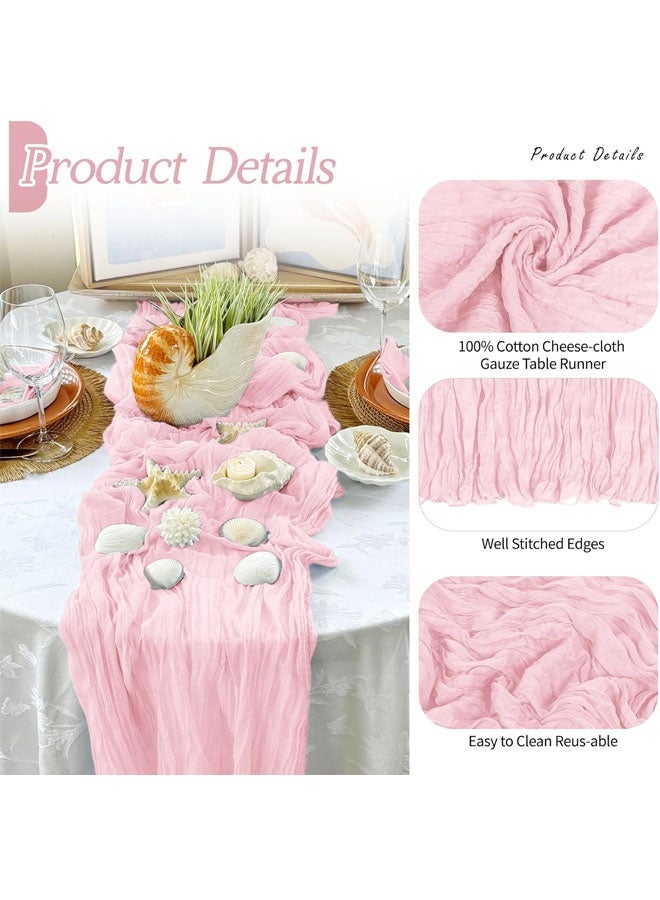 Table Runner,90x400CM Translucent Table Runner, Long Gauze Table Runner,Sheer Summer Spring Table Runners,13FT Table Runner for Wedding Party Baby Shower Birthday Home Decor Garden Farmhouse - Image 4