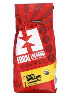 Equal Exchange Organic Coffee Colombian Whole Bean Full City Roast 12 oz (340 g) 