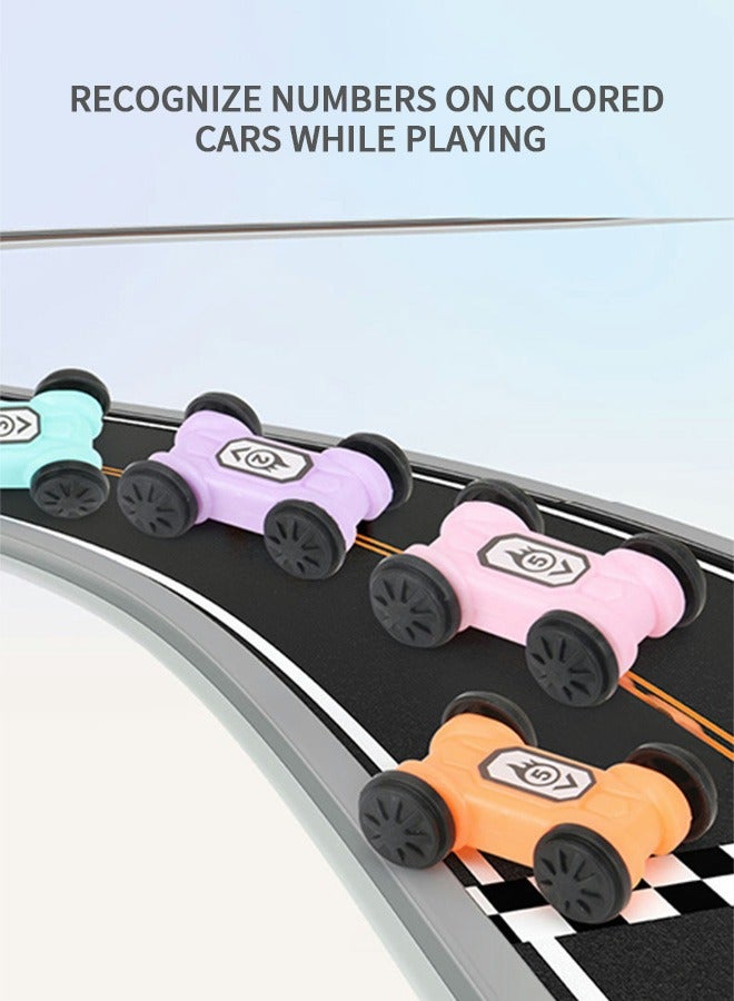 GROIC Toddler Toys Car Ramp Toy Racing Track Toys for Girls Boys, Garage and Parking Lot Tracks with 8 Mini Cars - Image 5