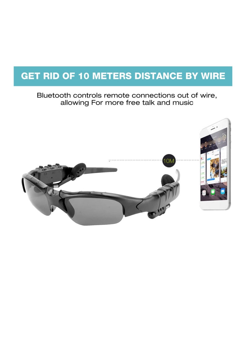SYOSI Sunglasses, Wireless Bluetooth Sunglasses, Stereo Sound Audio Sunglasses for Outdoor Sports, Noise Reduction Playing Music Call Earphones Supplies for Outdoor Cycling Running Driving Fishing  - Image 2