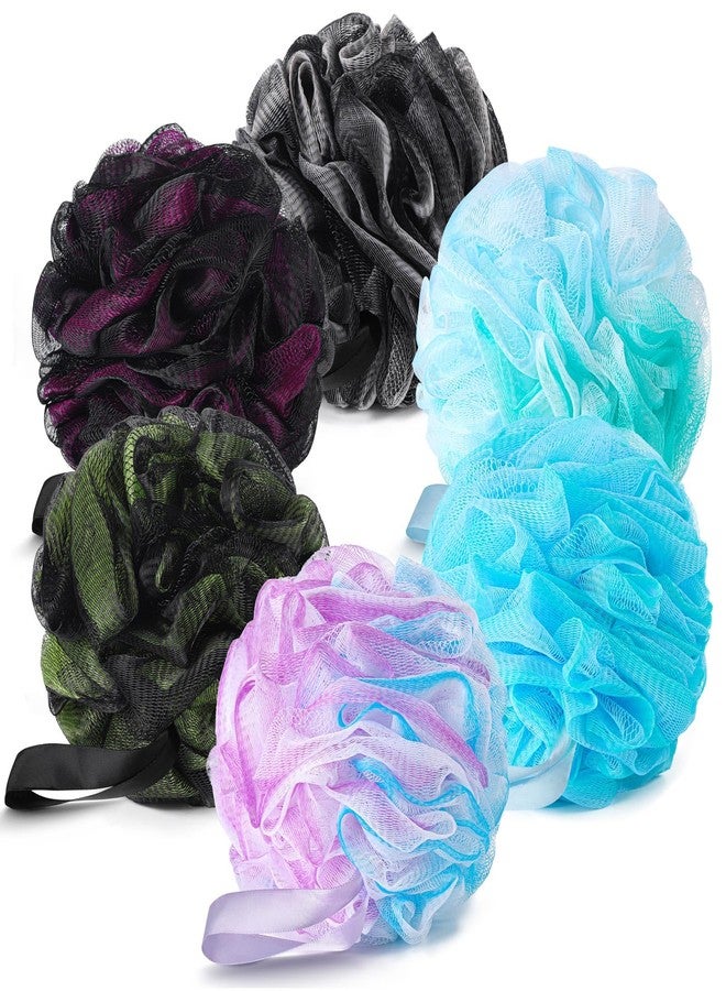 Ohlove 6 Pack 75g Loofahs Shower Sponge, XL Large Mesh Pouf Bath Sponges Exfoliating Body Scrubber Shower Scrunchies - Image 1
