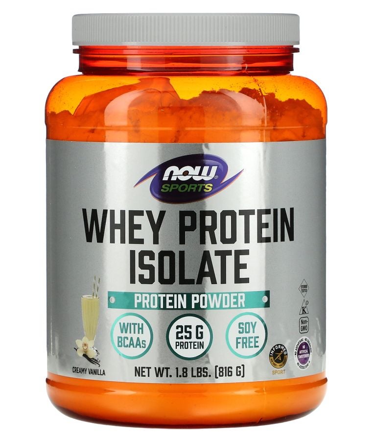 now بروتين مصل اللبن المعزول بنكهة الفانيليا الكريمية 1.8 رطل (816 جرام)