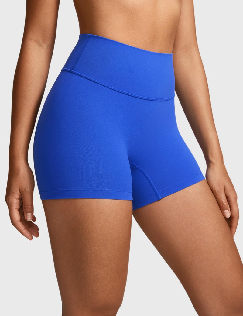 INGIA Womens High Waist No Front Seam Biker Shorts 4 Inches Running Volleyball Spandex Yoga Gym Workouts Royal Medium - Image 3