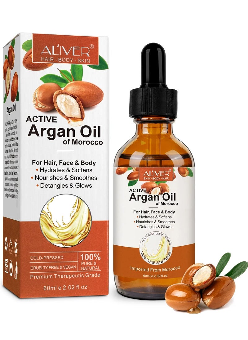 Active Argan Oil of Morocco for Hair Growth 100% Pure Cold Pressed Organic Carrier Oil for Skin Care Nails & Cuticles Nourish the Scalp Dry Skin Relief Improve Blood Circulation 60ml - pzsku/Z0E0E9E7F7A1986D490ACZ/45/_/1685096321/077a0411-8d68-4b3b-baba-c26a885affcf