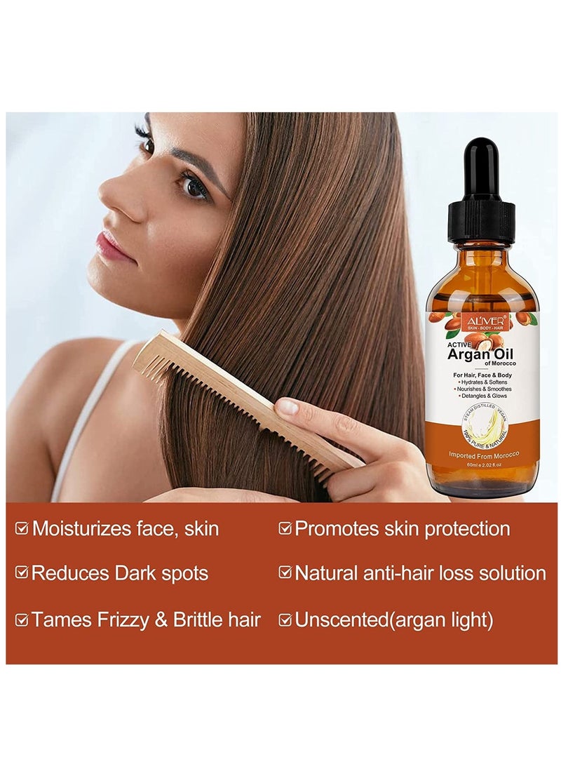 Active Argan Oil of Morocco for Hair Growth 100% Pure Cold Pressed Organic Carrier Oil for Skin Care Nails & Cuticles Nourish the Scalp Dry Skin Relief Improve Blood Circulation 60ml - pzsku/Z0E0E9E7F7A1986D490ACZ/45/_/1685096324/4359f9fb-34d7-459a-a853-25f9f2407ac5