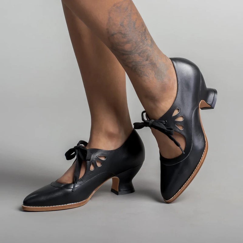 Independent Station 2024 Spring New Hollow High-heeled Lace-up plus size Women's Casual Shoes - Image 4