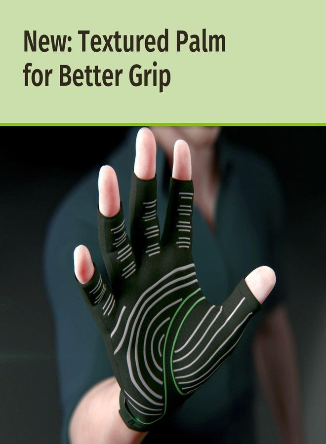 Hempvana Green Relief Compression Gloves, As Seen On TV, Arthritis Relief for Hands, Fingers & Wrists, Adjustable, Non-Slip - Image 2